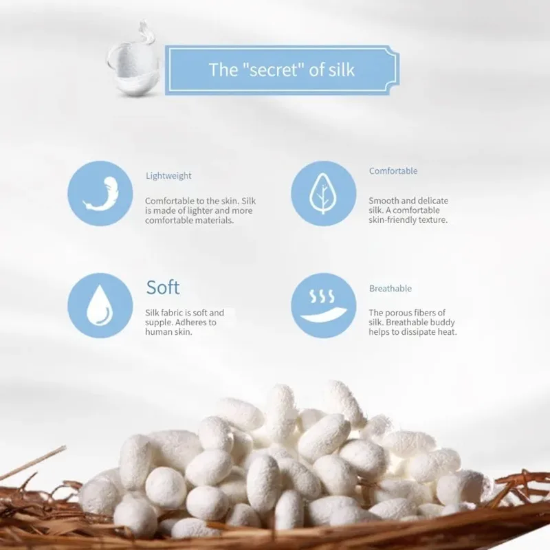 Real 100% Silk Pillowcase Set Mulberry Silk Eye Mask Blindfolds Women Silk Scrunchies Gift Set