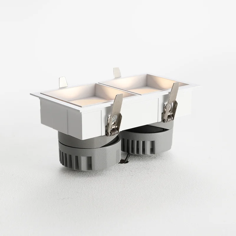 Double Heads Square LED Downlight 2*10W LED Recessed Adjustable Downlight Spotlight Square Downlight