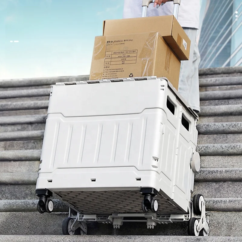 Hot Sale Shopping Cart Spinner Folding Luggage Telescopic Handle Shopping Trolley With Wheel Foldable Camp Cart