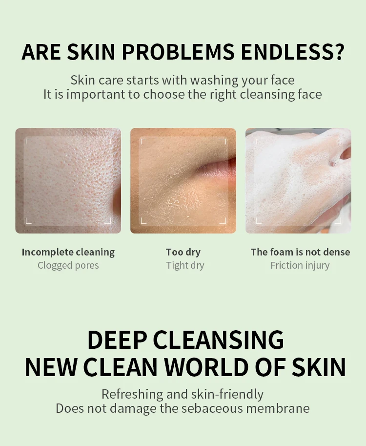 Face Wash Facial Cleanser for Sensitive Skin Makeup Removing Amino Acid Cleansing Mousse Hydrating Amino Acid Facial Cleanser