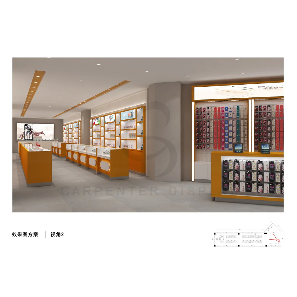 Modern Minimalist Cellphone Shop Interior Design Clean Lines and Open Spaces