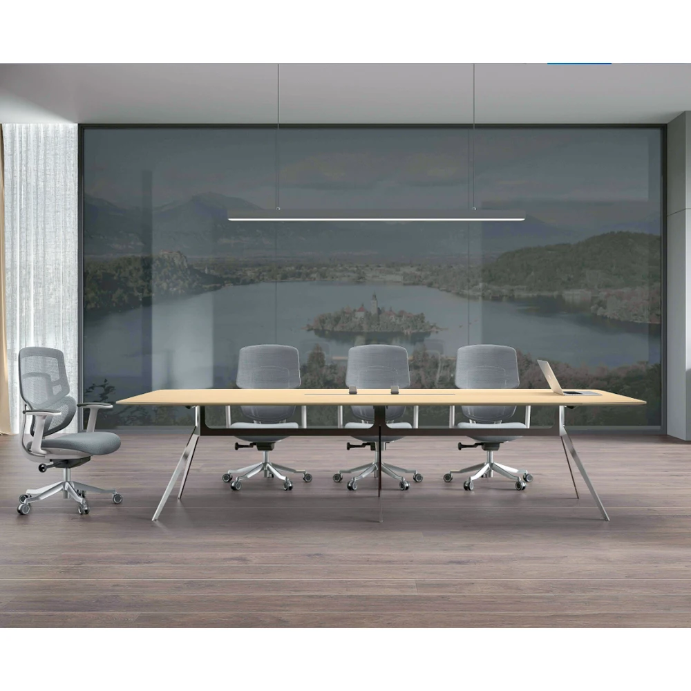 Небольшой стол для конференций супер дизайн утолщенная офисная мебель из нержавеющей стали деревянный совещаний