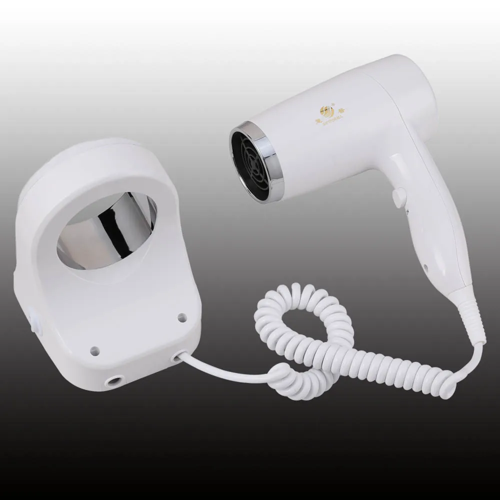 Hot Selling Custom 1800w High Power Wall Mounted Hair Blower Dryer Hotel Bathroom 220-240v 13m/S Abs Plastic Hanging Hair Dryer