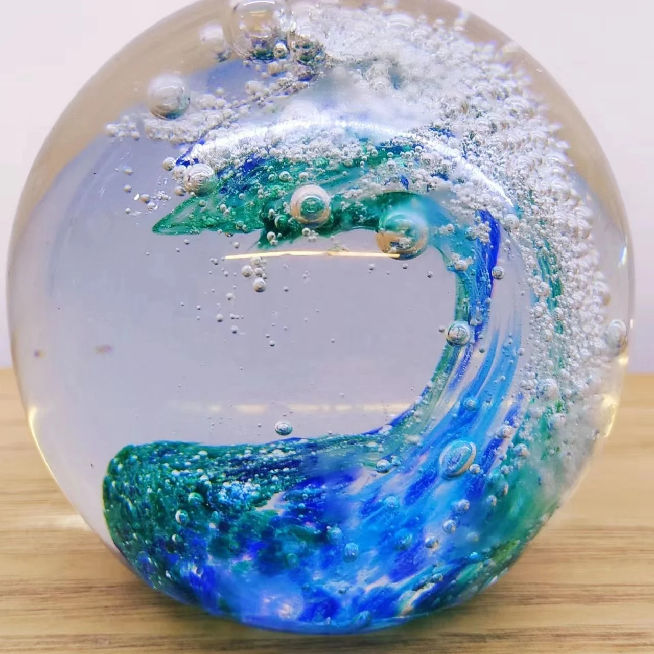 Wave Ball Paperweight Ornaments Glass Ornaments Gift Handmade Murano Glass Small Gifts Artist Series Crystal Creative Europe MJ