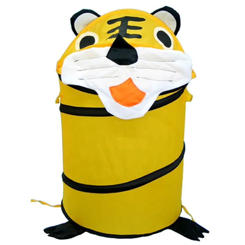 Cheap price quick pop up cartoon pictures animals collapsible fold laundry storage basket