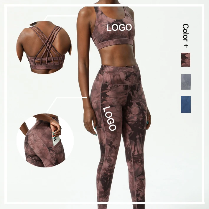2021 Телесные колготки для активного отдыха, женские леггинсы, Леггинсы с карманами и перекрестными спортивными бюстгальтерами