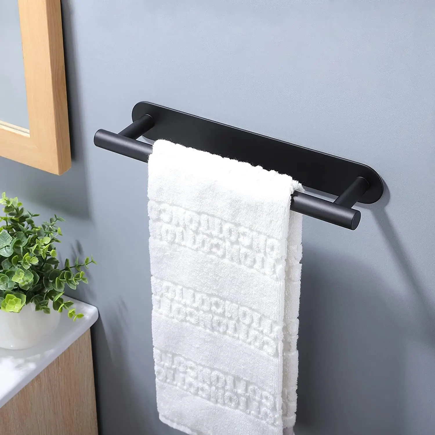 Nail Free 304 Stainless Steel Towel Pole Wall Mounted Towel Rack for Bathroom 40/60CM Adhesive Towel Pole