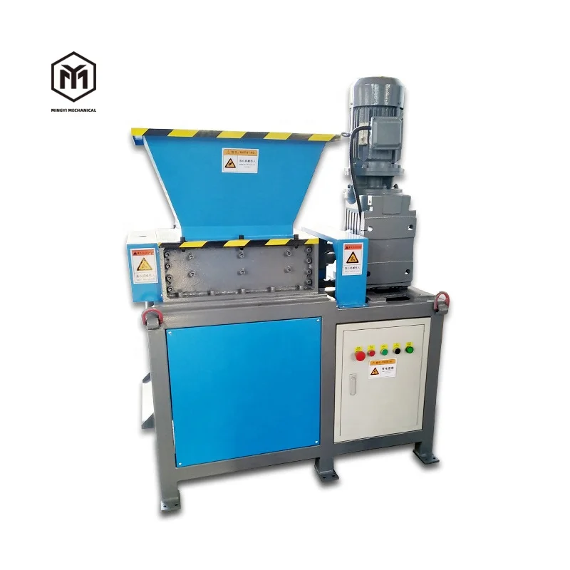 Small shredder Aluminum plate wood metal drum shredder Strong silent twin shaft crusher