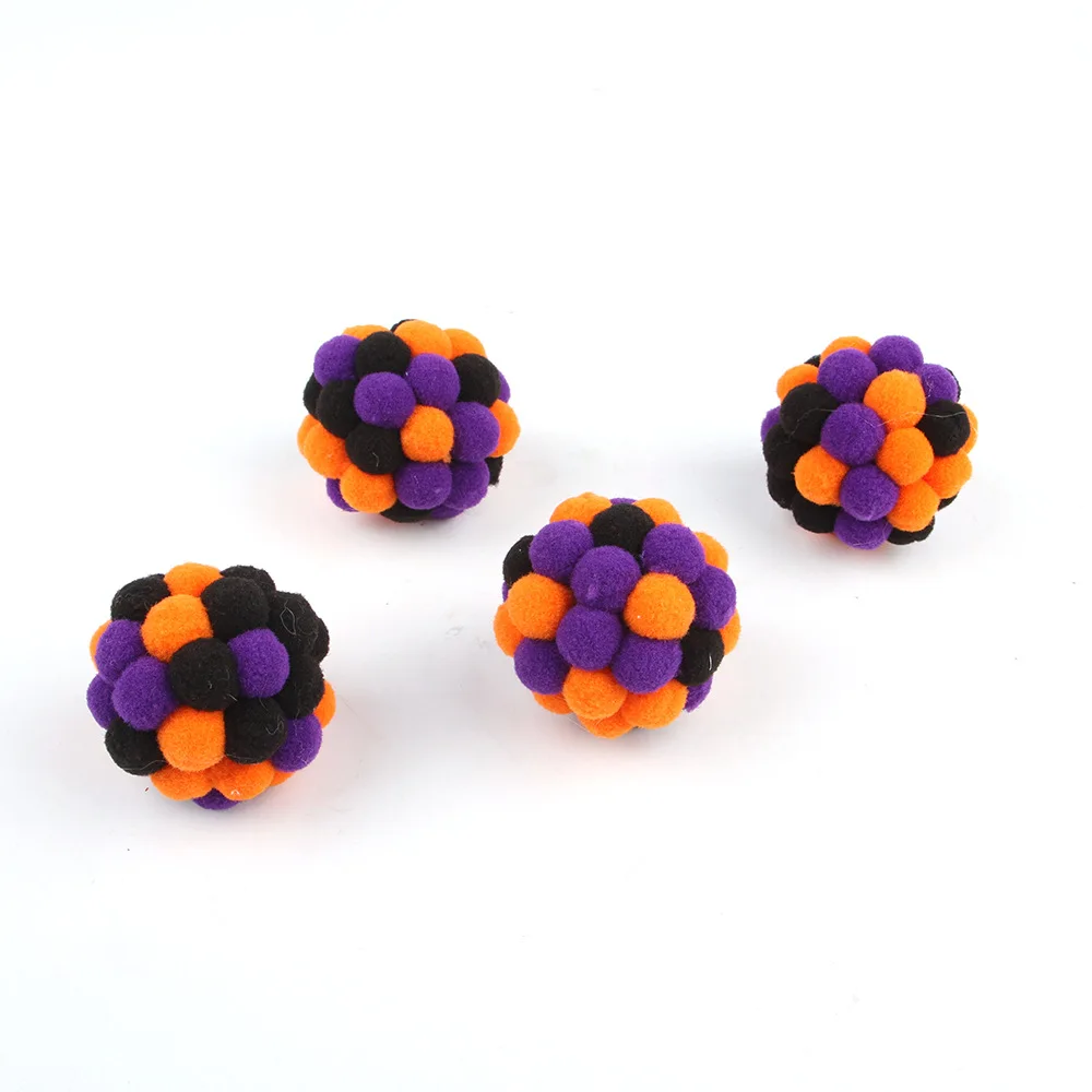 Orange Purple Black Halloween Pet Toy Sound Ball Interactive Small Glue Ball Dog Self-Pleasure Relief Bite-Resistant Molar Cat