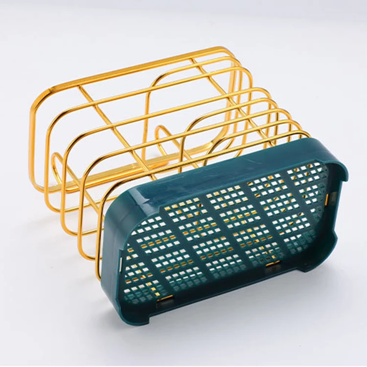 Multifunctional Luxury Gold Plated Metal Knife Fork Spoon Organizer Cutlery Chopstick Holder Rest for Kitchen Counter