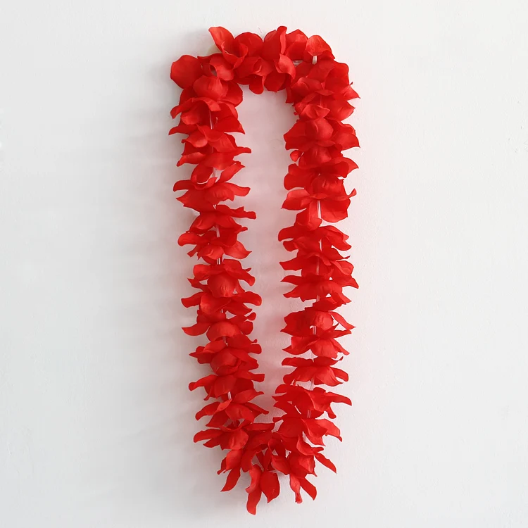 Upgrade Version Hot Sale Purple Silk Flower Wreath Hawaiian Lei Party Festival Supply Artificial Garland