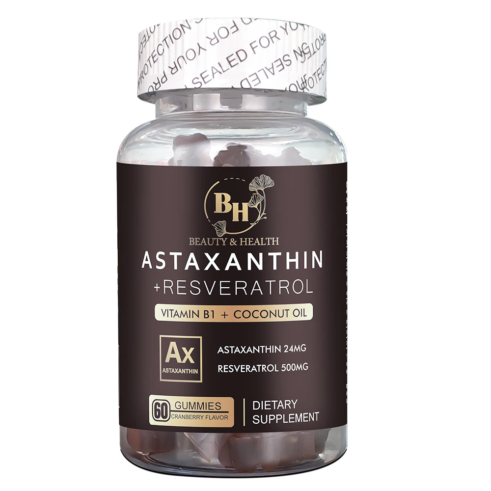 Натуральные антиоксидантные астаксантиновые мармеладки с витамином B Omega 3 повышают иммунитет пищевая добавка