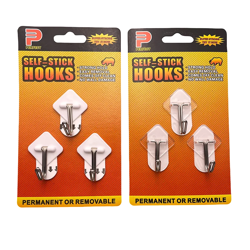 Chrome Adhesive Hooks Strong Self Adhesive Wall Hook for Painted Walls in Locker
