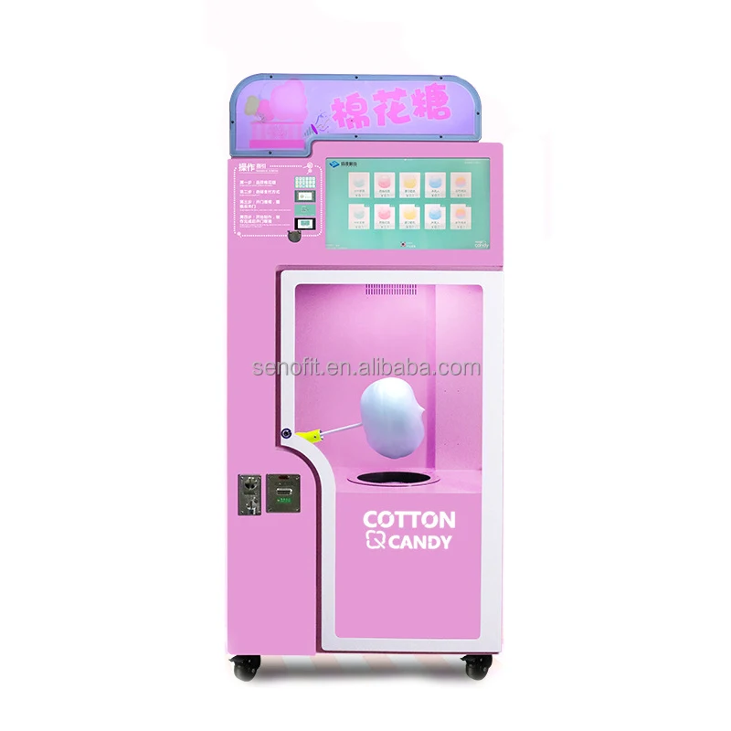 SENAO New Design Automatic Cotton Floss Candy Machine Cotton Candy Vending Machine