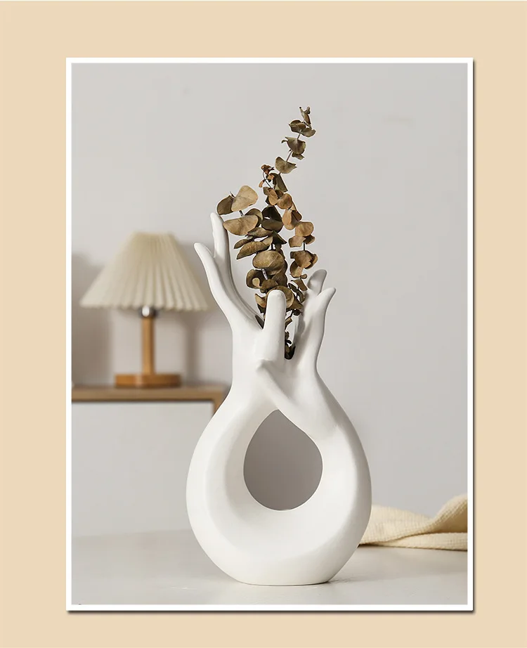 Nordic abstract body art ceramics advanced hand vases Decorative crafts Creative living room decoration pieces