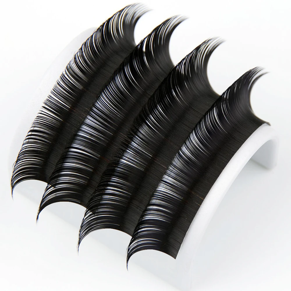 Custom Private Label Custom Box Wholesale Price 6-20mm Quewel Silk/PBT Synthetic Eyelash Extension