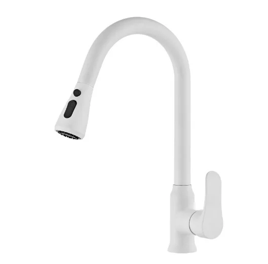 Feenice matte white painting sink faucet pull out faucet more colors available
