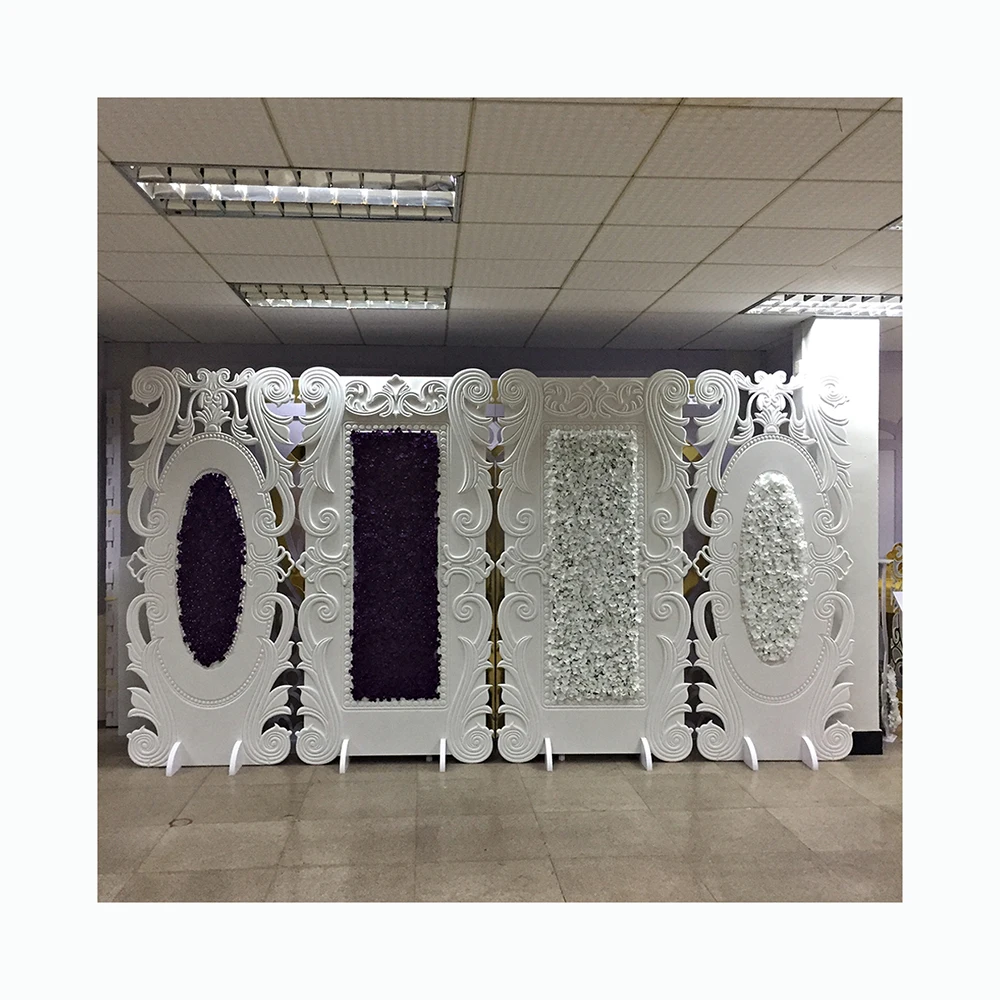 Selling Rectangle Flower Pattern  Pvc Decor Panels Gold Fancy Backdrops For Wedding