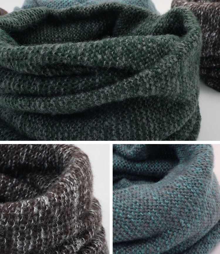 
Top selling ladies fashion warm winter scarf two tones color plain circle loop scarf knitted wool infinity snood scarf 