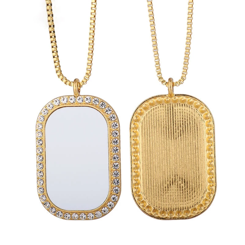 Subli-forward RTS Jewelry Elegant Gold Silver Plating Sublimation Blank Rhinestones Necklace