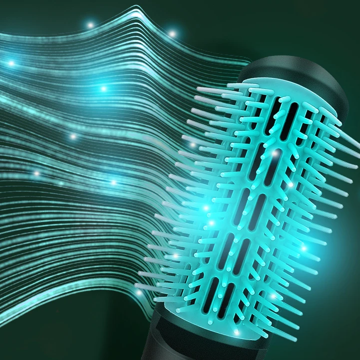 2021 New Electronic Portable Curl Straightener Hair Dryer Brush 3 in 1 Professional Salon Customizable Hair Dryer Brush