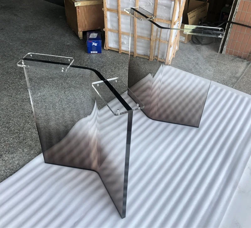 Curve Acrylic Furniture Leg Manufacture Color Plastic Foot For Table Custom