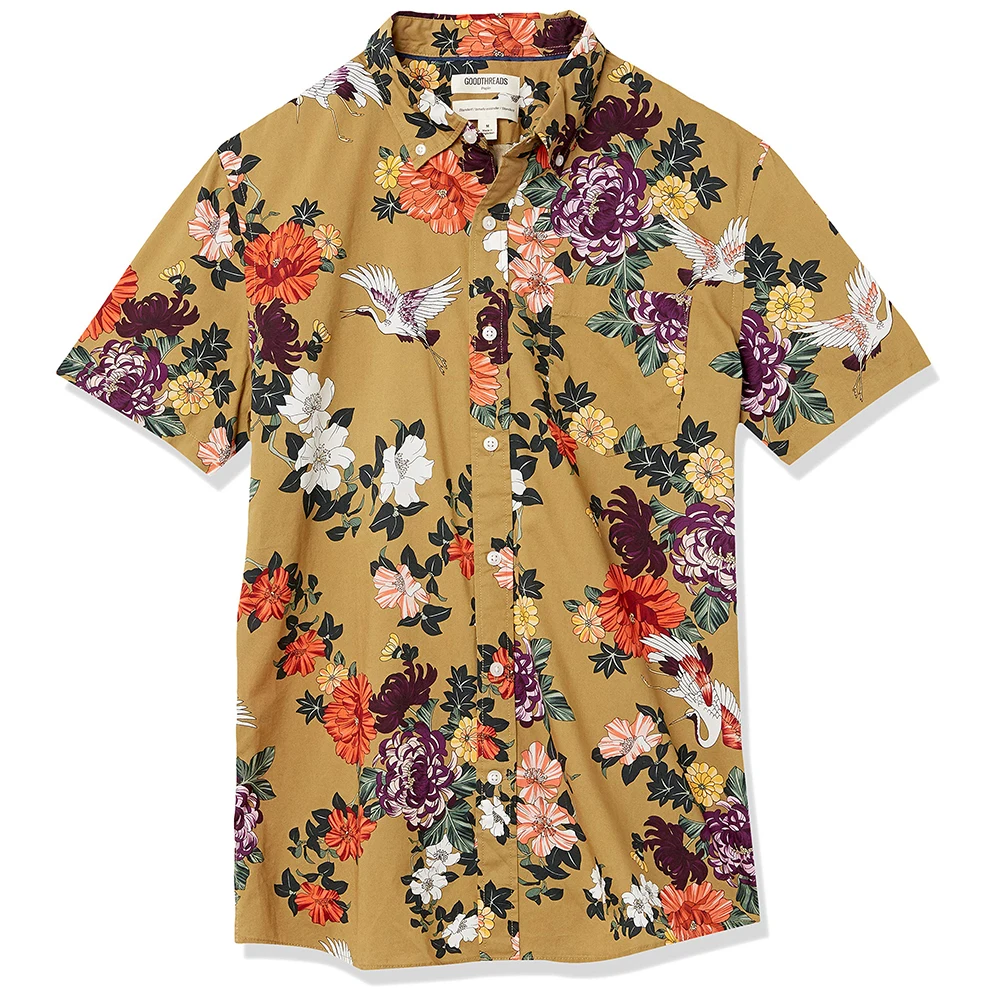 Summer Men Short Sleeve Oversized Vintage Striped Streetwear Cotton Linen Breathable Shirts