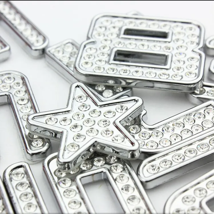 Factory Wholesale 3D Metal Car Sticker DIY Diamond English Letters Car sticker Crystal Diamond Metal Car decoration