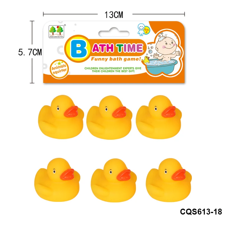 Non-toxic Safe Yellow PVC Ducks Bath Toy Developing Intelligence Sound Animal Toy For Kids