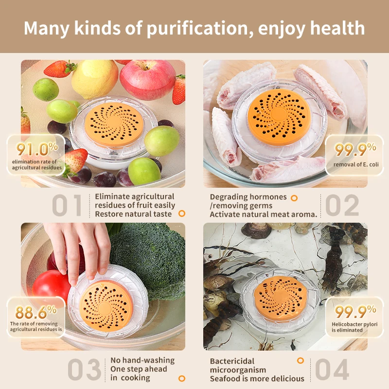 Fruit and Vegetable Washing Machine Magnetic Charge Fruit and Vegetable Cleaner with OH-ion Clean Technology