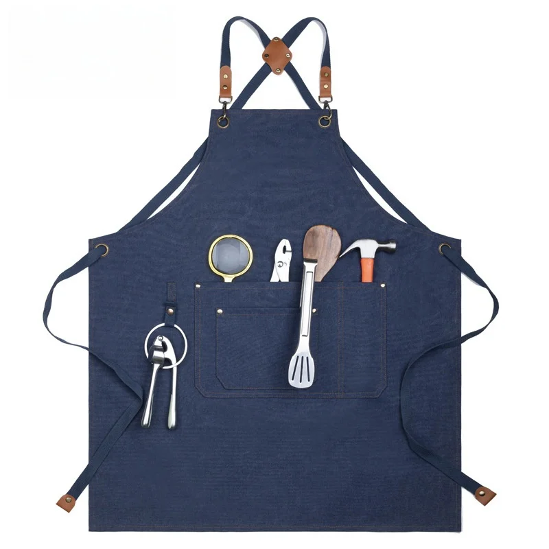 Waterproof Tool Washable Carpenter Barista Apron Canvas Work Apron Waterproof Custom Printed With Logo
