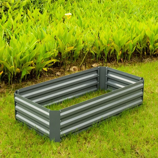 Large Raised Garden Bed Galvanized Steel Planter Box Garden Veggies Herbs Box