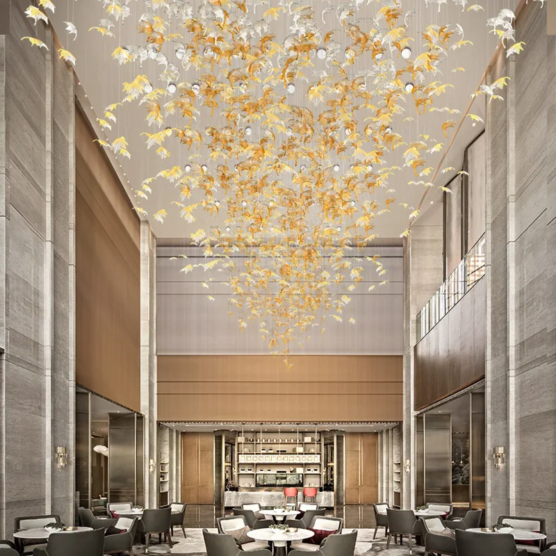 Decorative Chandelier Luxury Crystal Chandeliers Bar Modern Crystal Pendant Chandelier for Hotel Lobby Foyer Stair Restaurant 80