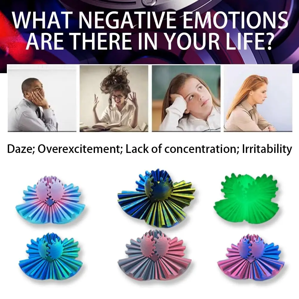 Factory Wholesale 3D Printed Gear Spin Ball Cube Anxiety Relaxing Fidget Toy