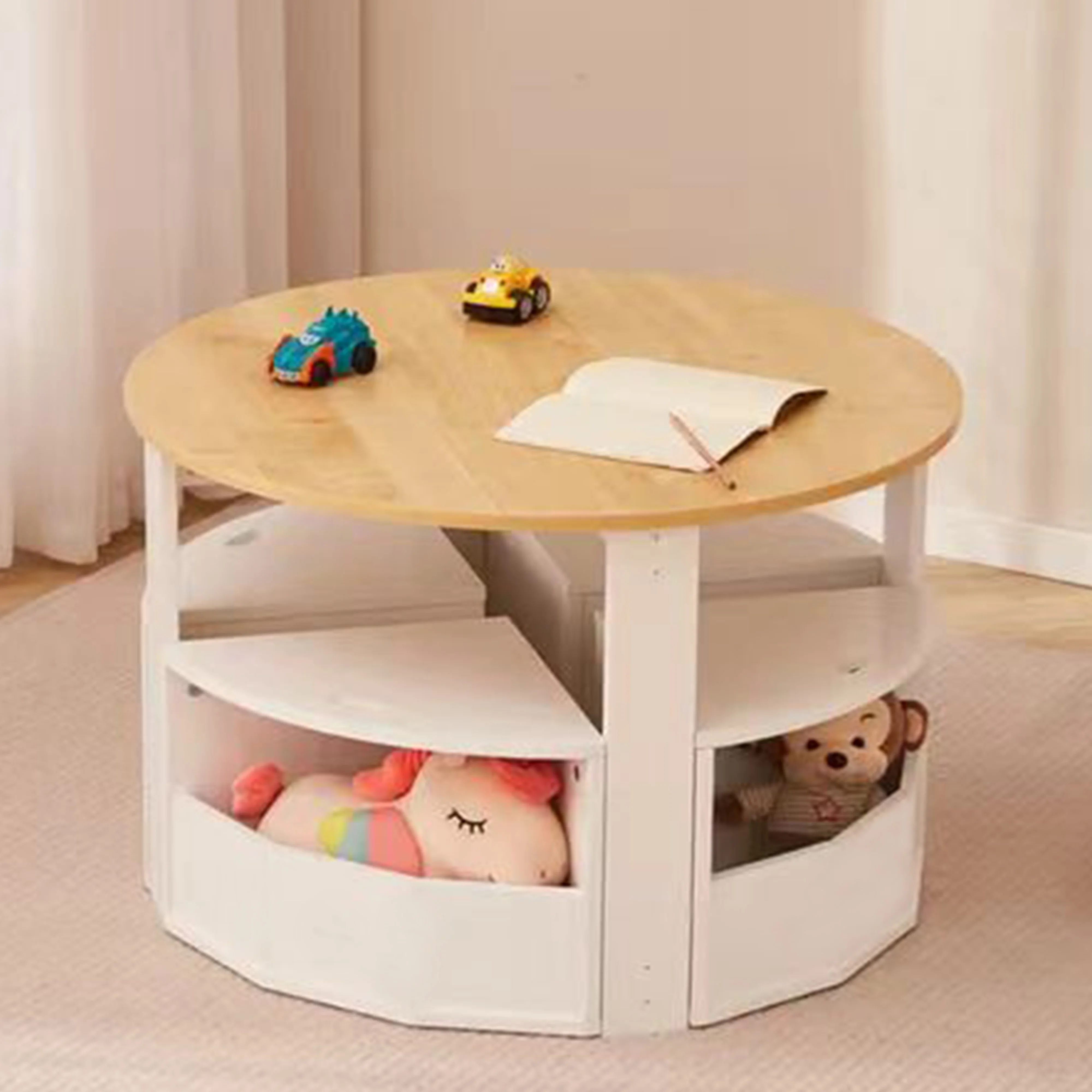 Kids Table and Chair Set for Kids Toddler 5 Piece Sets Children Play Activity Table with Storage for Playroom