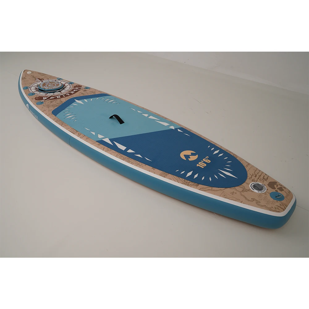Hot welding seam customized design dwf waterplay surfing stand up paddle board inflatable SUP board with wood grain