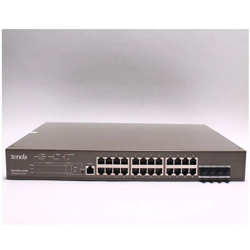 Tenda TEG5328P-24-410W L3 Managed PoE Switch 24 ports 4*1000mbps SFP PoE power 370W 802.1Q VLAN gigabit  POE switch