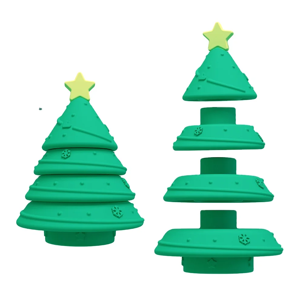 silicone sorting nesting stacking toy stack tower toy stacking christmas tree toys for baby
