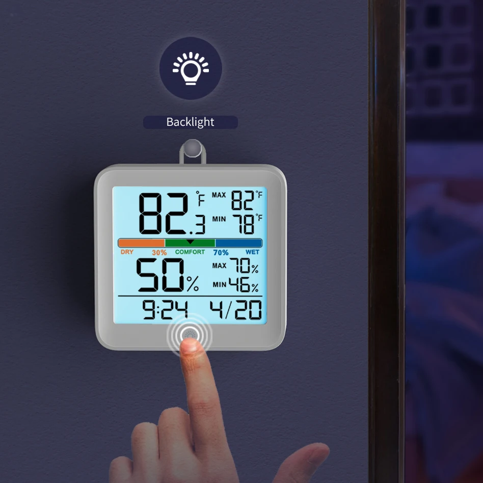 Touch Screen Digital Thermometer Hygrometer Baby Room Thermometer