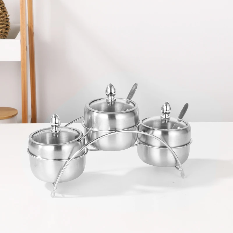 
kitchen herb and spice containers sugar bowl metal stainless steel spices container set with spoon 
