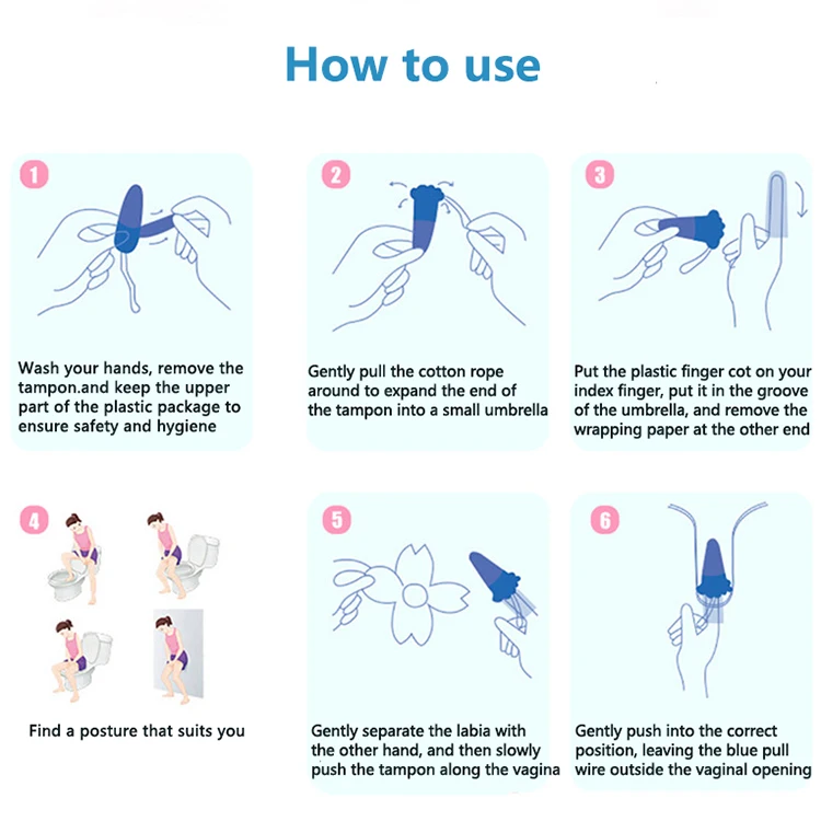 High quality vaginal 100% cotton tampon case for female