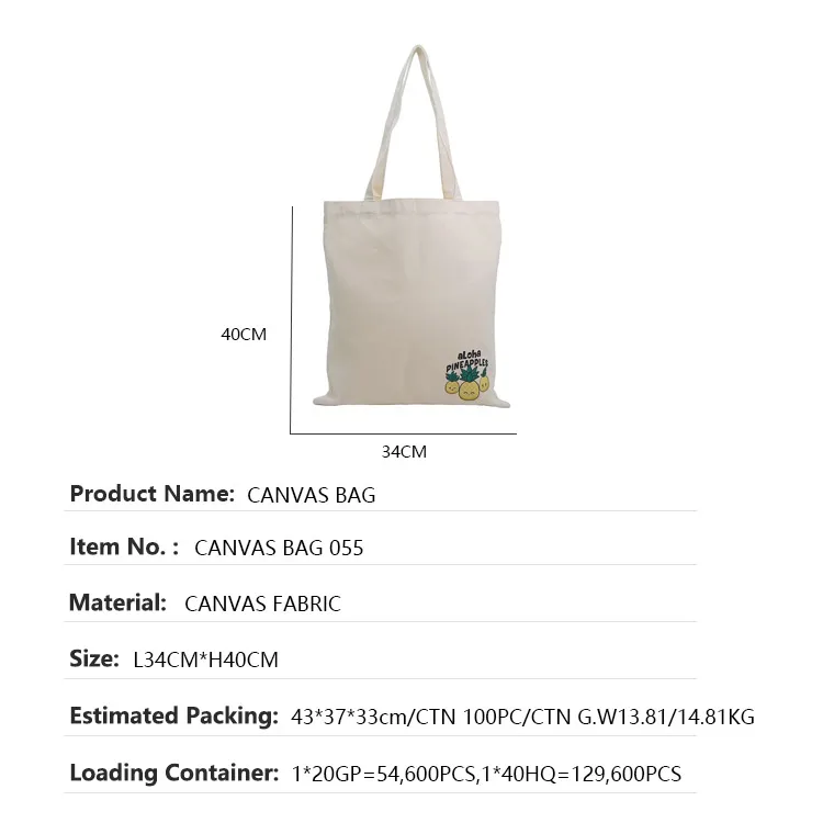 Cotton hemp recycle bags promotional bags cotton shopper bag