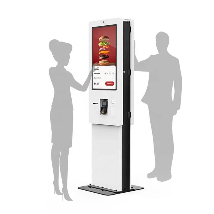 32inch floor stand payment terminal self machine double sided touch kiosk food ordering kiosk for restaurants