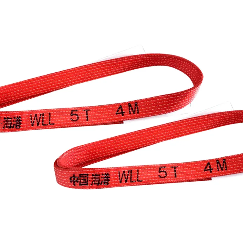 low price 4 ton heavy duty polyester flat wire rope webbing sling Eye Type roll webbing sling