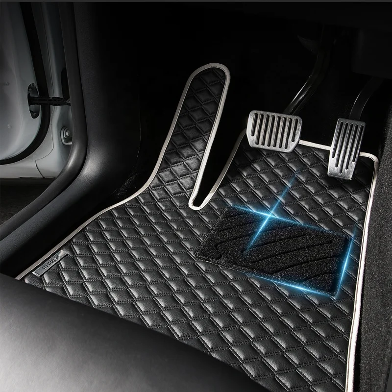 For Model Y PU Floor Mat Waterproof Floor Carpet For Tesla Model Y Floor Mats