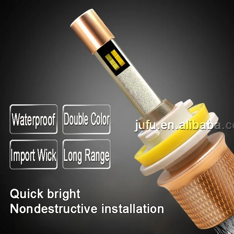 H1 H4 H7 H8 H11 9004 9005 9006 9006 5500lm dual color white yellow H4 ZES LED headlight