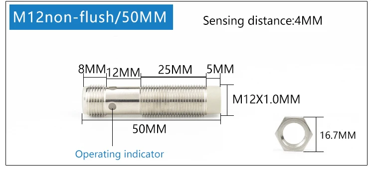 JIMOU M12 High-Precision Inductive Sensor Switch Proximity Sensor with Connector