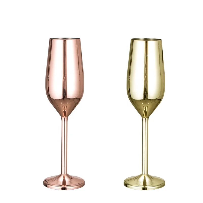 Stainless Steel Champagne Flutes Glass, 200ML Unbreakable BPA Free Champagne Wine Glasses for Wedding, Parties,champagne tumbler