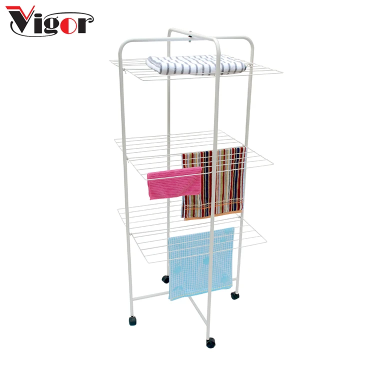 Multifunctional bathroom for use, three layers of steel 3 tier clothes airer
