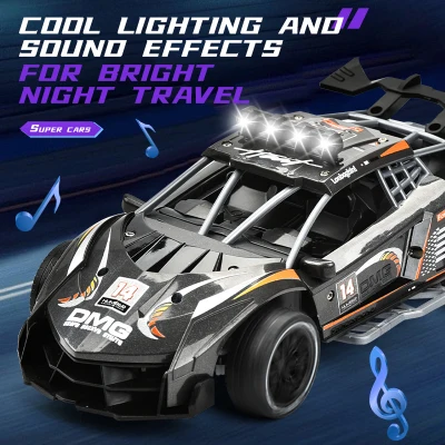 kyk RC Car 2.4G High-Speed Remote Control music light Spray 1:16 Five channel new remote control car